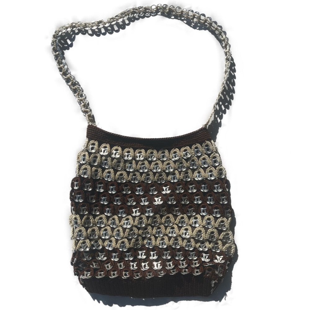 Handmade custom criss cross soda can tabs crochet purse